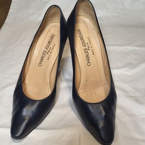 Charles Jourdan Women's Black Leather Pumps